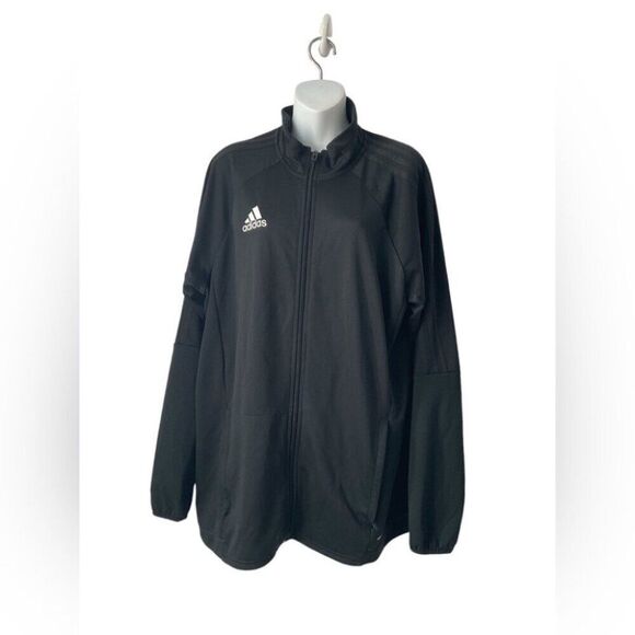 Adidas Training Climalite Track Jacket Black/White Mens - Picture 1 of 8